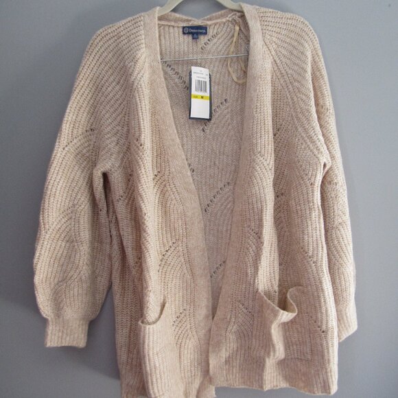 NEW Democracy Medium Oversized Cardigan With Pockets Oat Color - Picture 1 of 6